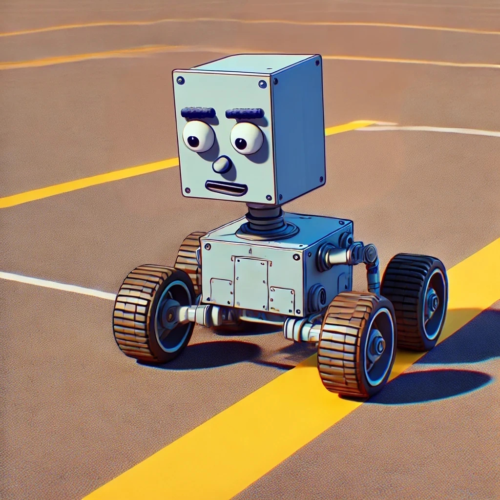 Robot regardant une ligne